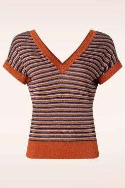 King Louie Double V Top Stardust In Karamel>Vrouwen Truitjes