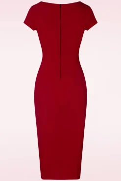Vintage Chic for Topvintage Effen Jurk In Rood>Vrouwen Plus Size Jurken