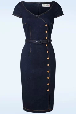 Rock-a-Booty Eliose Pencil Jurk In Blauw>Vrouwen Plus Size Jurken