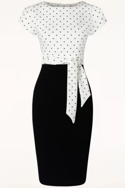 Vintage Chic for Topvintage Elise Jurk In Zwart En Wit>Vrouwen Plus Size Jurken