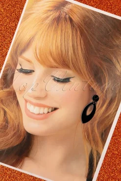 Glitz-o-Matic Ellips Oorbellen In Zwart>Vrouwen Sieraden