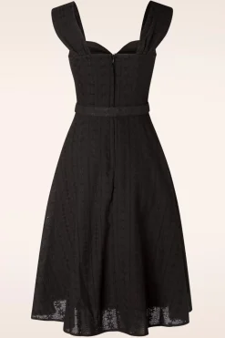 Vixen Embroidery Summer Flare Jurk In Zwart>Vrouwen Plus Size Jurken