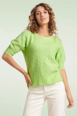 Smashed Lemon Emery Gebreide Top In Limoen>Vrouwen Truitjes
