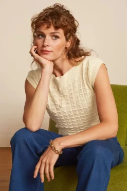 King Louie Erin Palette Top In Creme>Vrouwen Truitjes
