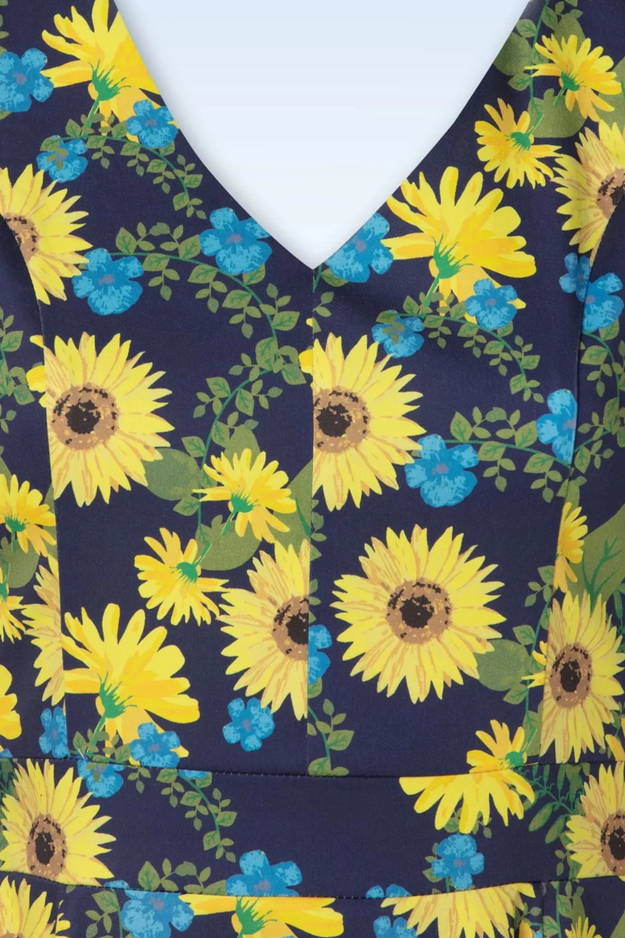 Topvintage Boutique Collection Exclusief Bij Topvintage ~ Olivia Swingjurk Met Korte Mouwen In Donkerblauw>Vrouwen Swing Jurken