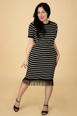 Wild Pony Ezra Midi Jurk In Zwart En Wit>Vrouwen Midi Jurken