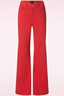 Smashed Lemon Fae Flared Jeans In Rood>Vrouwen Broeken