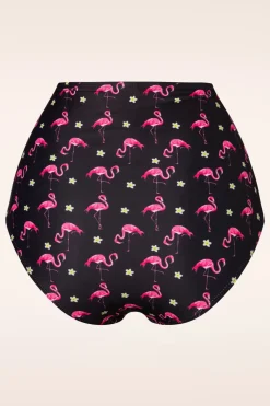 Belsira Flamingo High Waist Bikinibroekje In Zwart En Roze><noscript><img width=
