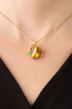 Urban Hippies Flower Locket Ketting In Goud>Vrouwen Sieraden