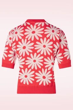 Compania Fantastica Freya Flower Jumper In Rood>Vrouwen Truitjes