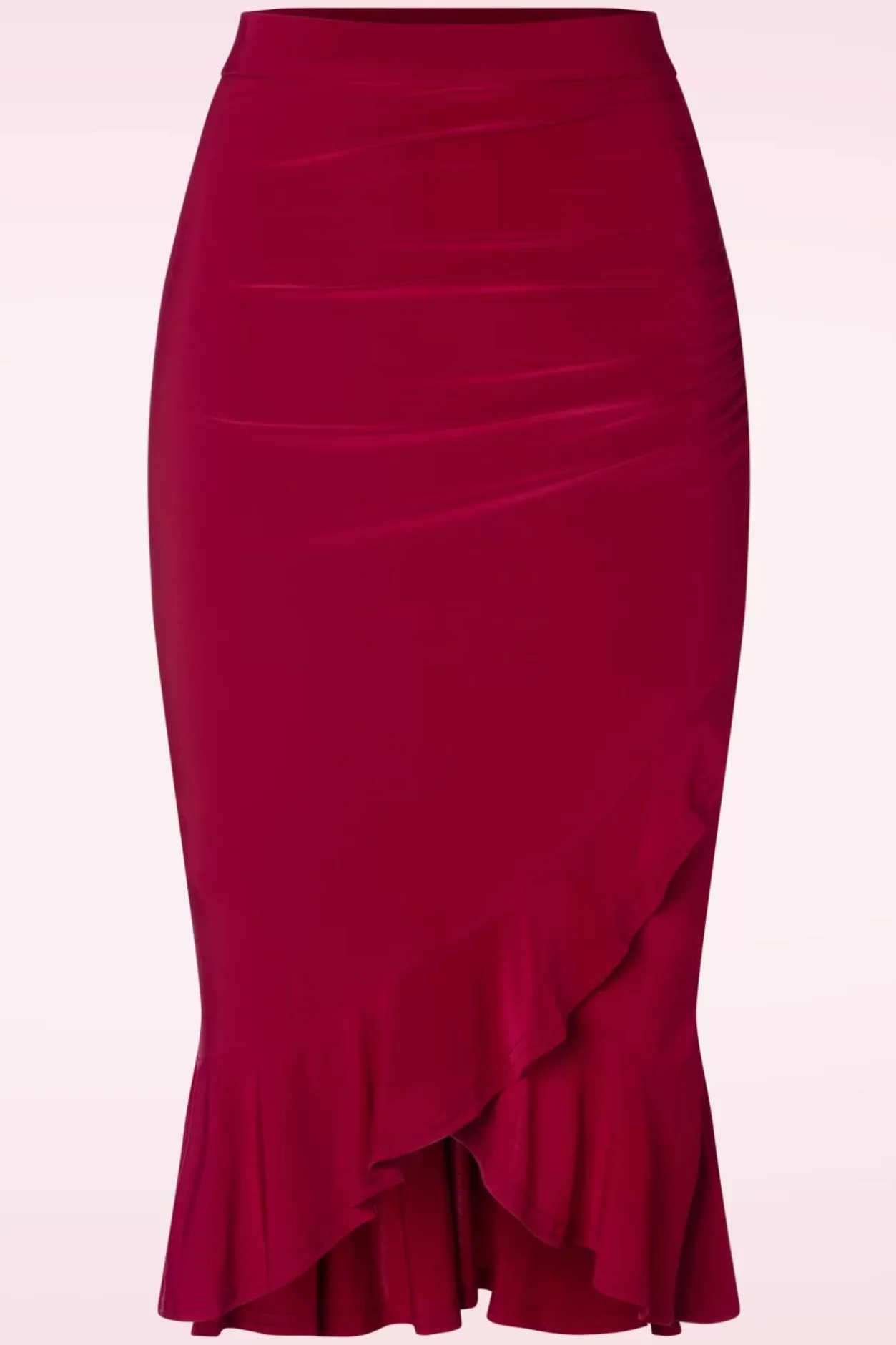 Vintage Chic for Topvintage Gianna Ruffle Pencil Rok In Rood>Vrouwen Rokken