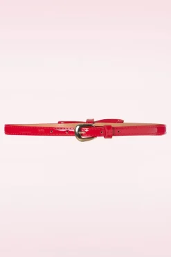 Banned Retro Gold Rush Lak Strikriem In Lippenstiftrood>Vrouwen Riemen