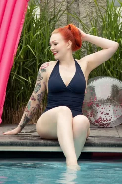 MAGIC Bodyfashion Halter Shaping Badpak In Marineblauw>Vrouwen Shapewear