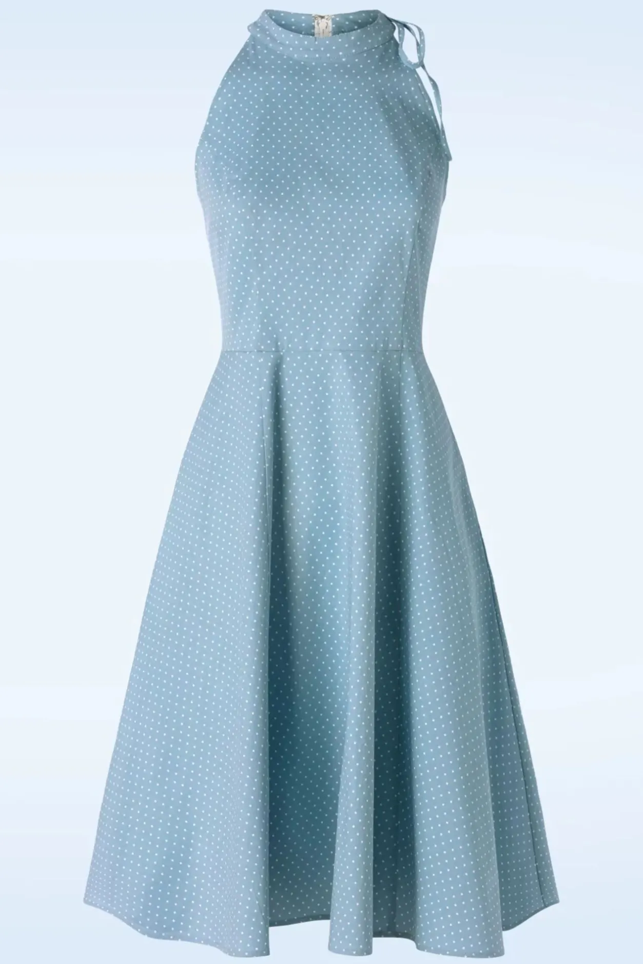 Banned Retro Hattie Halter Spot Swing Jurk In Luchtblauw>Vrouwen Plus Size Jurken