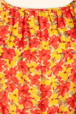 King Louie Hazel Doree Jurk In Fiesta Rood><noscript><img width=