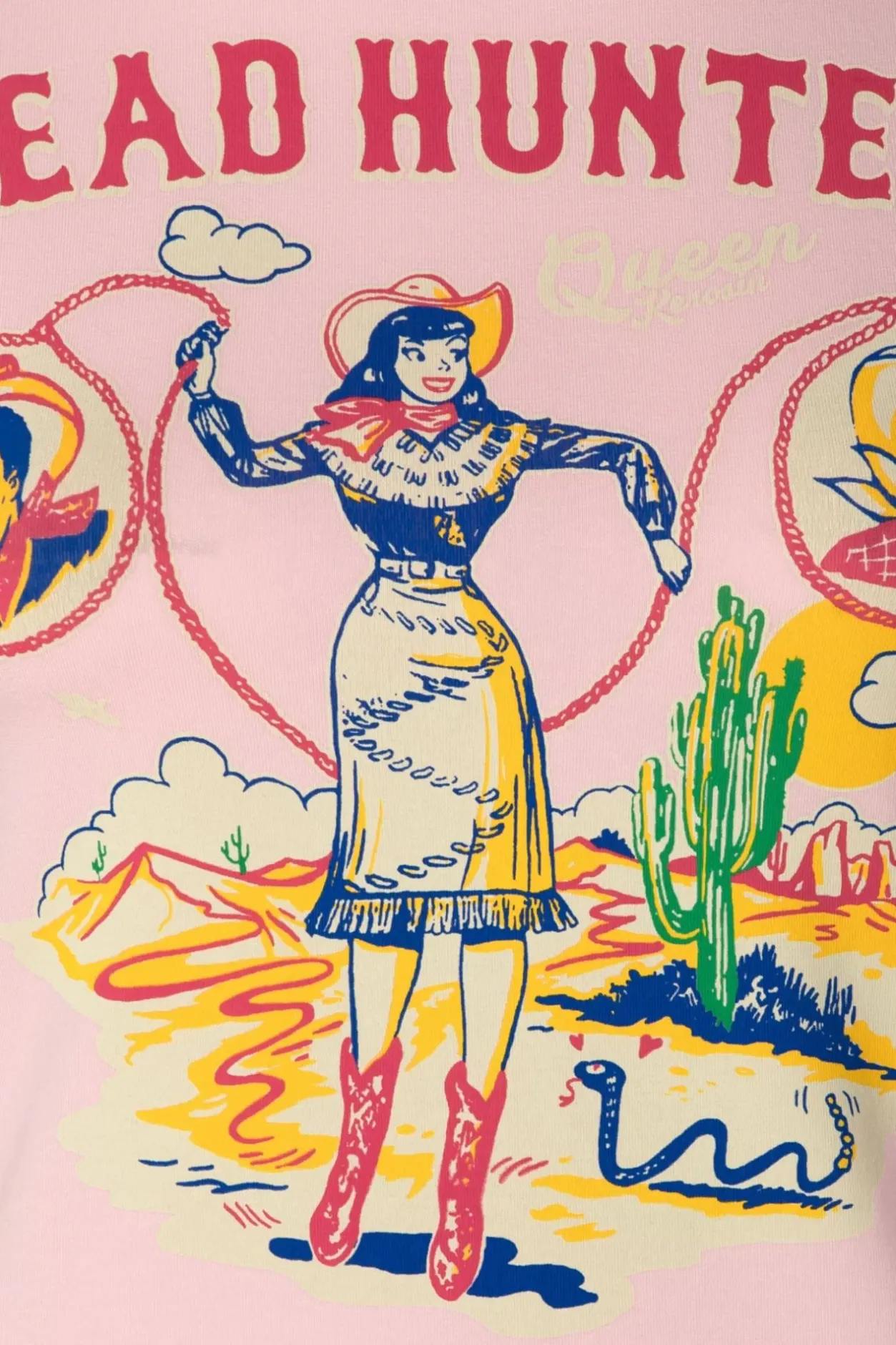 Queen Kerosin Head Hunter T-Shirt In Roze>Vrouwen T-Shirts