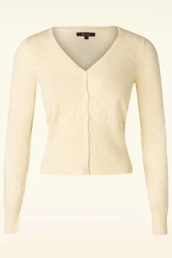 King Louie Heart Ajour Vest In Creme>Vrouwen Vestjes