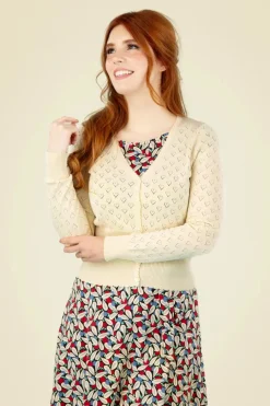 King Louie Heart Ajour Vest In Creme>Vrouwen Vestjes