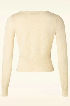 King Louie Heart Ajour Vest In Creme><noscript><img width=