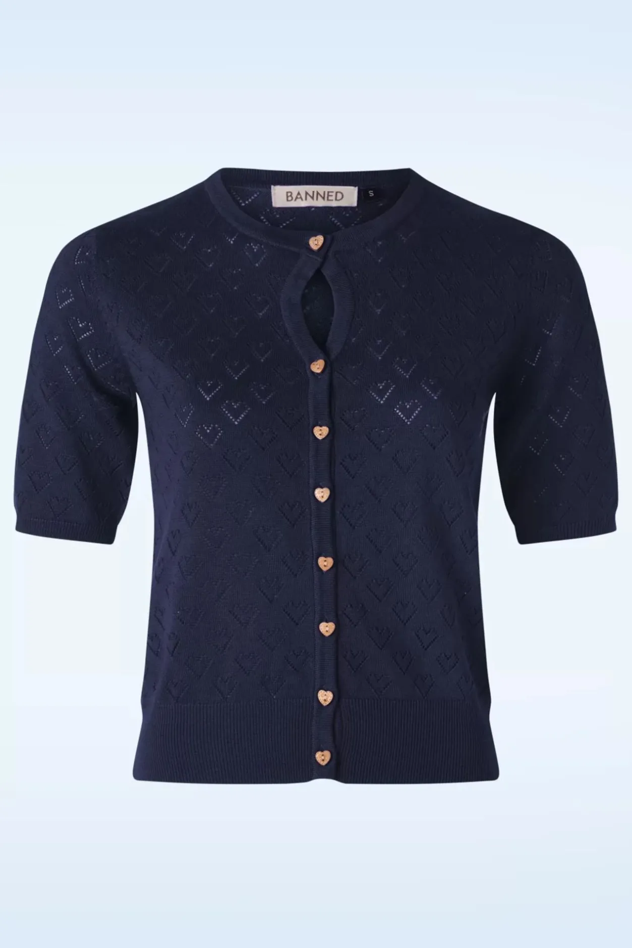 Banned Retro Heart Blooms Cardigan In Marineblauw>Vrouwen Vestjes