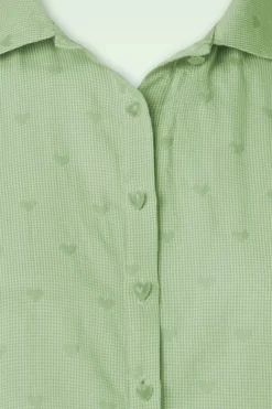 Banned Retro Heart On Her Sleeve Blouse In Groen>Vrouwen Blouses