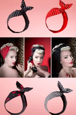 Be Bop a Hairbands I Want Polkadots In My Hair Sjaal In Zwart><noscript><img width=