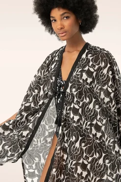 Surkana Inca Kimono In Zwart>Vrouwen Pareo's & Zonnehoeden