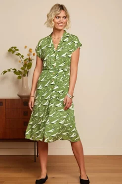 King Louie Irene Bateau Midi Jurk In Woodbine Groen>Vrouwen Midi Jurken