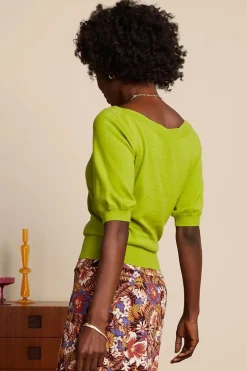 King Louie Ivy Cocoon Top In Limoen><noscript><img width=