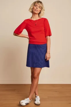 King Louie Ivy Top Wijde Mouw Club In Vurig Rood>Vrouwen Truitjes