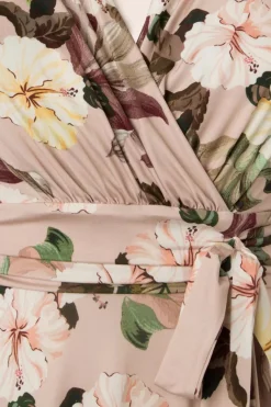 Vintage Chic for Topvintage Jane Bloemen Midi-Jurk In Lichtroze><noscript><img width=