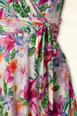 Vintage Chic for Topvintage Jane Tropische Bloemen Swingjurk In Wit><noscript><img width=