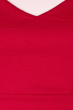 Vintage Chic for Topvintage Jenna Jacquard Jurk In Rood><noscript><img width=