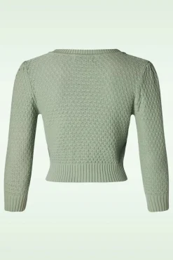 Mak Sweater Jennie Vest In Duck Egg Groen>Vrouwen Vestjes