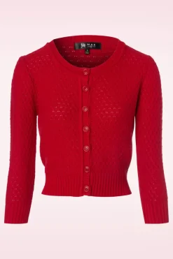 Mak Sweater Jennie Vest In Rood>Vrouwen Vestjes