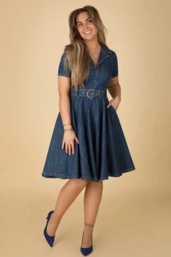 Rock-a-Booty Jodie Swing Jurk In Blauw><noscript><img width=