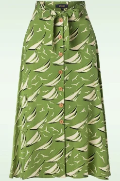 King Louie Judy Midi Rok Bateau In Woodbine Groen>Vrouwen Rokken