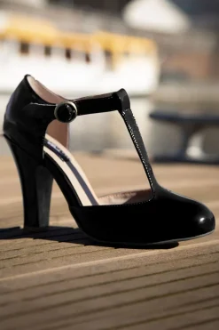 Lola Ramona u2665 Topvintage June Effortlessly Elegant Lakpumps In Zwart>Vrouwen Pumps