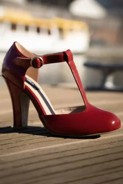 Lola Ramona u2665 Topvintage June Effortlessly Elegant Lakpumps In Vurig Rood>Vrouwen Pumps
