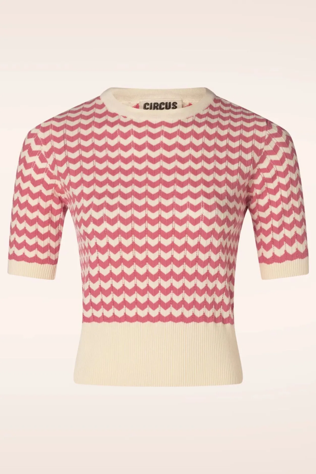 Circus June Sweater In Gebroken Wit En Kers>Vrouwen Truitjes