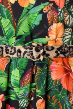 Vixen Jungle Print Flare Jurk In Zwart><noscript><img width=