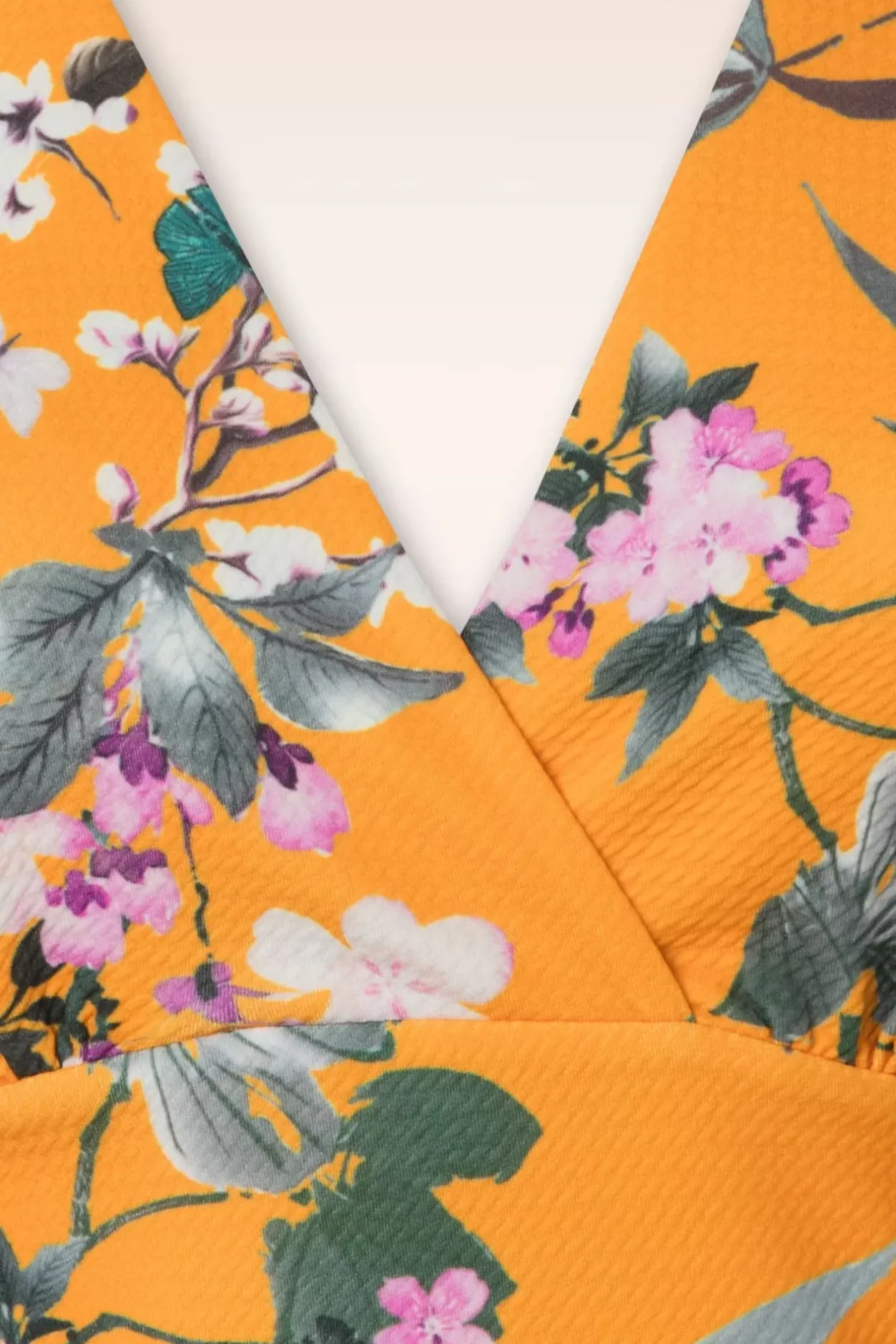 Vintage Chic for Topvintage Katie Tropical Pencil Jurk In Mosterd>Vrouwen Plus Size Jurken