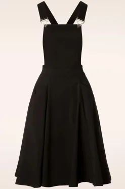 Collectif Clothing Kayden Overalls Swingjurk In Zwart>Vrouwen Effen Jurken