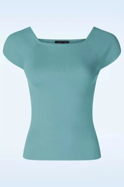 Zilch Kaylie Top In Porselein Blauw>Vrouwen Tops