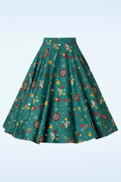 Banned Retro Keep Em Flying Swing Rok In Teal>Vrouwen Rokken