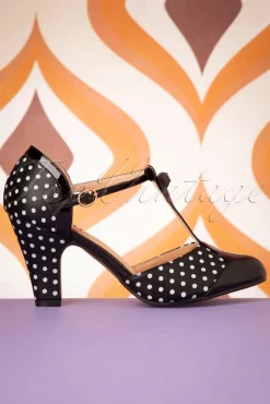 Banned Retro Kelly Lee T-Strap Pumps In Zwart><noscript><img width=