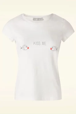 Mademoiselle Yu00e9Yu00e9 Kiss Me T-Shirt In Ecru>Vrouwen T-Shirts