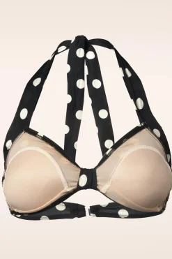 Esther Williams Klassieke Polka Bikinitop In Zwart En Wit><noscript><img width=