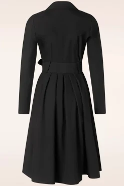 Collectif Clothing Korrina Swing Trenchcoat In Zwart>Vrouwen Jassen