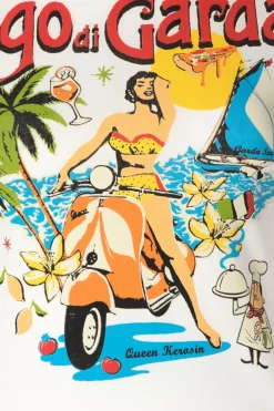 Queen Kerosin Lago Di Garda T-Shirt In Gebroken Wit><noscript><img width=